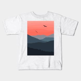 sunset mountain view Kids T-Shirt